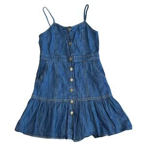 GAP GIRLS Chambray Strap Tank Dress Size Small (6-7)